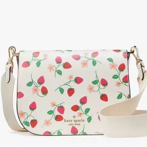 Kate Spade White Crossbody Bag with Strawberry Print